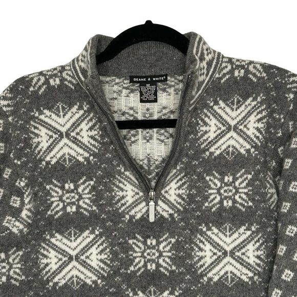 Deane & White Vintage Lambs Wool Blend Nordic Fair Isle Style Sweater Sz M - Picture 8 of 11